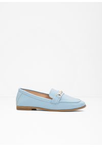 bonprix - Półbuty wsuwane loafer. Zapięcie: bez zapięcia. Kolor: niebieski. Styl: elegancki