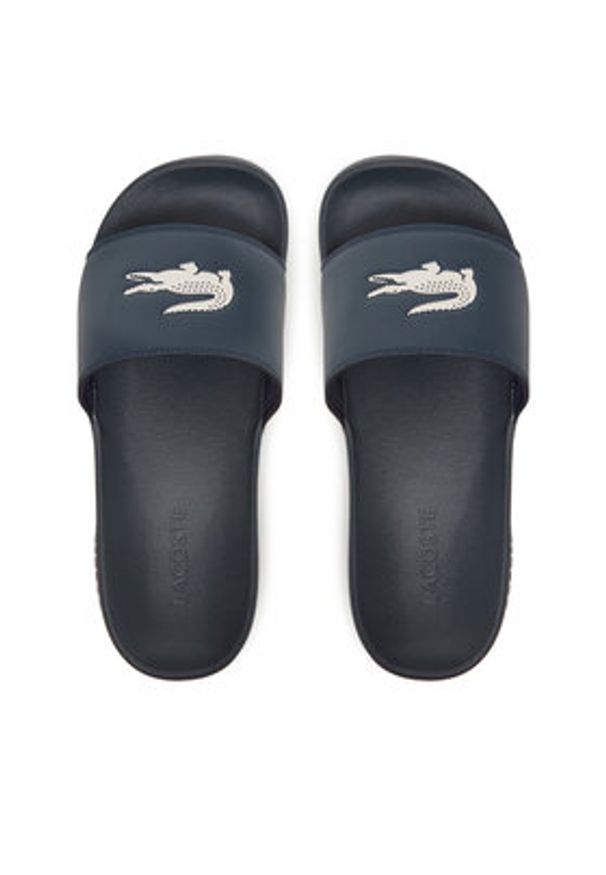 Lacoste Klapki Serve Sliders 7-49CMA0041 Granatowy. Kolor: niebieski. Materiał: skóra