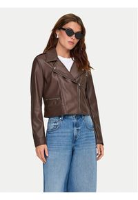 only - ONLY Kurtka z imitacji skóry Carmen 15361396 Brązowy Regular Fit. Typ kołnierza: typu carmen. Kolor: brązowy. Materiał: skóra #2