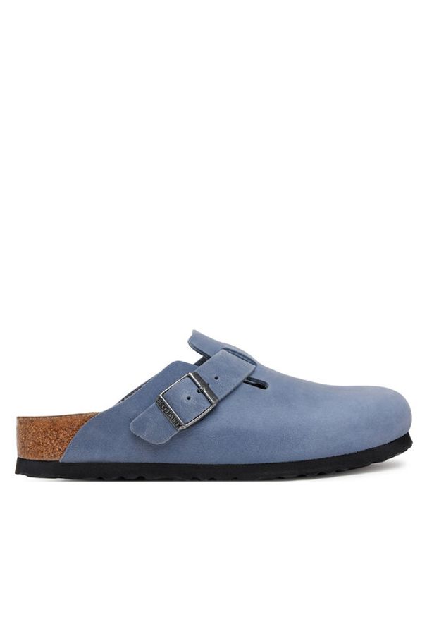 Birkenstock Klapki Boston 1028239 Niebieski. Kolor: niebieski. Materiał: skóra, zamsz