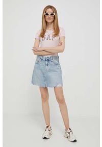 GAP spódnica jeansowa kolor niebieski mini prosta. Kolor: niebieski. Materiał: jeans #1