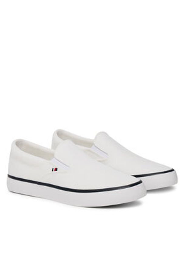 TOMMY HILFIGER - Tommy Hilfiger Tenisówki Th Hi Vulc Core Low Ii Slipon FM0FM05514 Biały. Kolor: biały. Materiał: materiał