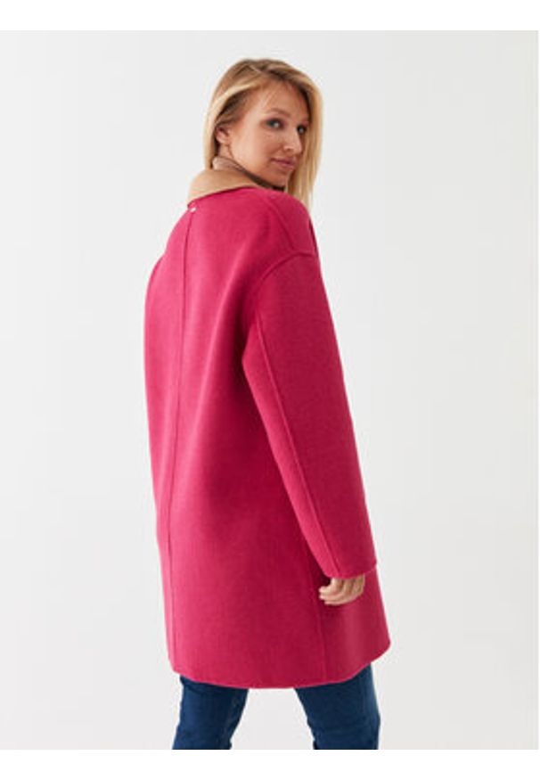 Liu Jo Płaszcz wełniany MF3241 T3505 Różowy Relaxed Fit. Kolor: różowy. Materiał: syntetyk