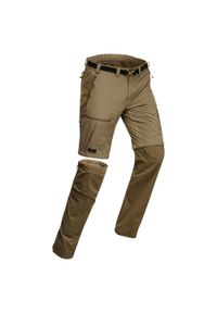 FORCLAZ - Spodnie trekkingowe męskie Forclaz MT500 2w1. Kolor: brązowy. Materiał: elastan, poliamid, poliester, materiał