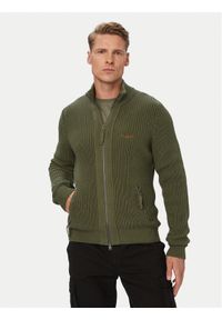 Aeronautica Militare Kardigan 262MA1664UL00409 Khaki Regular Fit. Kolor: brązowy. Materiał: bawełna #1