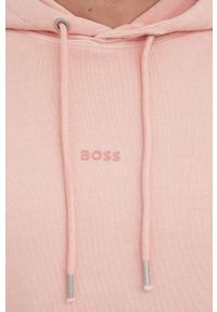 BOSS bluza bawełniana BOSS CASUAL 50472411 męska kolor różowy z kapturem gładka. Okazja: na co dzień. Typ kołnierza: kaptur. Kolor: różowy. Materiał: bawełna. Wzór: gładki. Styl: casual #5