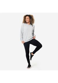 DOMYOS - Bluza damska Domyos Gym & Pilates. Kolor: szary. Materiał: materiał. Długość rękawa: raglanowy rękaw. Sport: joga i pilates