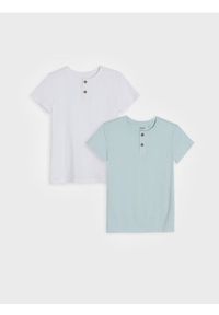 Sinsay - Bawełniane koszulki 2 pack - niebieski. Kolor: niebieski. Materiał: bawełna #1