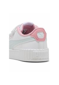 Puma - Dziecięce sneakersy Carina 3.0 PUMA White Sea Glass Blue. Okazja: na plażę, na uczelnię. Kolor: biały, niebieski, wielokolorowy. Sezon: lato. Sport: joga i pilates, tenis