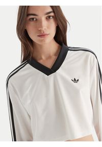 Adidas - adidas Bluzka adicolor Football Jacquard JV9740 Biały Loose Fit. Kolor: biały. Materiał: syntetyk