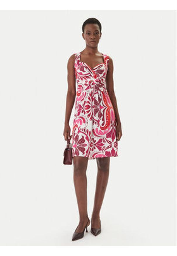 Morgan Sukienka letnia 261-RANNIE Różowy Regular Fit. Kolor: różowy. Materiał: syntetyk. Sezon: lato