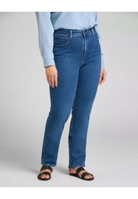 Lee - LEE CLASSIC STRAIGHT PLUS DAMSKIE SPODNIE JEANSOWE JEANSY MID EVITA L32JPVYW 112107649