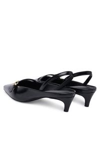 TOMMY HILFIGER - Tommy Hilfiger Czółenka Th Buckle Kitten Slingback Pump FW0FW09384 Czarny. Kolor: czarny. Materiał: skóra #3
