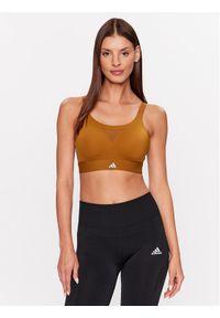 Adidas - adidas Biustonosz sportowy Tailored Impact Training High-Support Bra HR9729 Brązowy. Kolor: brązowy. Materiał: syntetyk #1