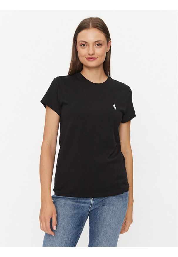 Polo Ralph Lauren T-Shirt 211898698007 Czarny Regular Fit. Typ kołnierza: polo. Kolor: czarny. Materiał: bawełna