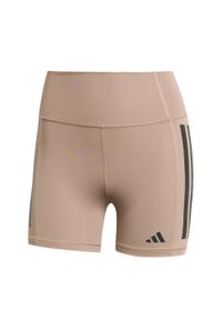 Adidas - Legginsy Optime 3-Stripes 1/4 Short. Kolor: brązowy. Materiał: materiał. Technologia: ClimaCool (Adidas). Długość: krótkie
