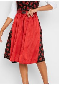 Sukienka w ludowym stylu z krótkimi rękawami bonprix czarno-truskawkowy w kwiaty. Kolor: czarny. Długość rękawa: krótki rękaw. Wzór: kwiaty. Styl: elegancki #6
