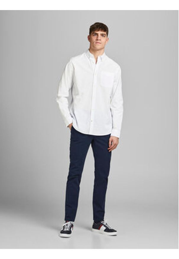 Jack & Jones - Jack&Jones Koszula 12182486 Biały Slim Fit. Kolor: biały. Materiał: bawełna