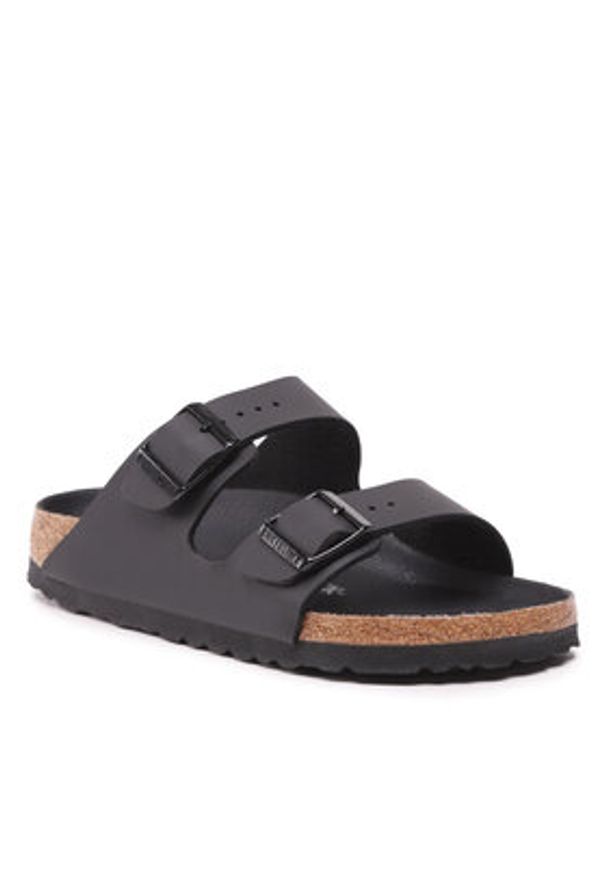Birkenstock Klapki Arizona 1019069 Czarny. Kolor: czarny. Materiał: skóra