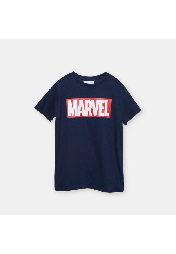 Sinsay - Koszulka chłopięca Marvel - Granatowy. Kolor: niebieski. Wzór: motyw z bajki