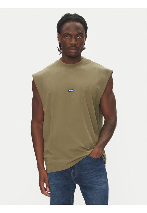 Hugo - HUGO Tank top Navertz 50509773 Zielony Regular Fit. Kolor: zielony. Materiał: bawełna