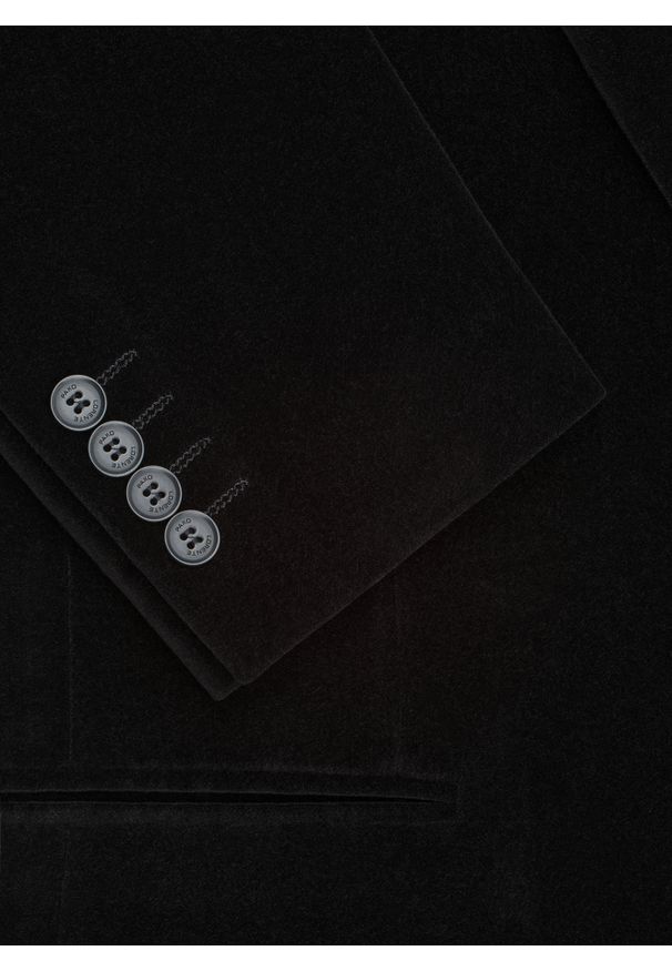 Pako Lorente - PAKO LORENTE – Czarna dwurzędowa marynarka męska. Okazja: na karnawał. Kolor: czarny. Materiał: bawełna, poliester