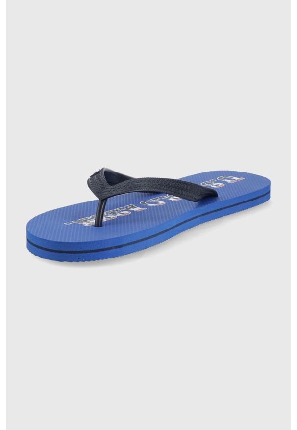 U.S. Polo Assn. japonki męskie. Kolor: niebieski. Materiał: materiał. Obcas: na obcasie. Wysokość obcasa: niski