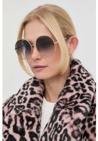 Chloe - Chloé okulary przeciwsłoneczne damskie kolor granatowy. Kształt: okrągłe. Kolor: niebieski #1