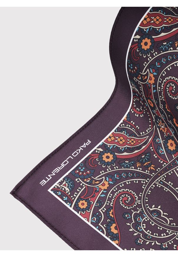 Pako Lorente - PAKO LORENTE - Fioletowa poszetka męska paisley. Kolor: fioletowy. Materiał: poliester. Wzór: paisley