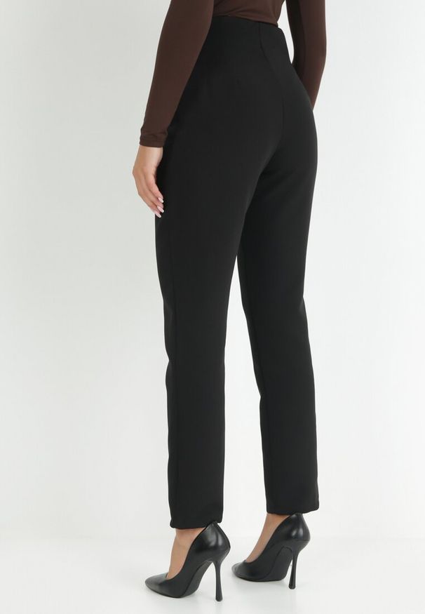 Born2be - Czarne Spodnie Cygaretki High Waist Caphe. Okazja: na co dzień. Stan: podwyższony. Kolor: czarny. Styl: casual, elegancki