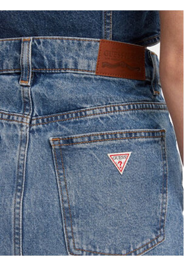 Guess Jeans Spódnica jeansowa W5GD0Q D5M4A Niebieski Regular Fit. Kolor: niebieski. Materiał: bawełna, jeans