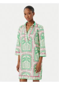 LOLA CASADEMUNT Sukienka letnia LS2616074 Kremowy Regular Fit. Kolor: kremowy. Materiał: bawełna. Sezon: lato #1