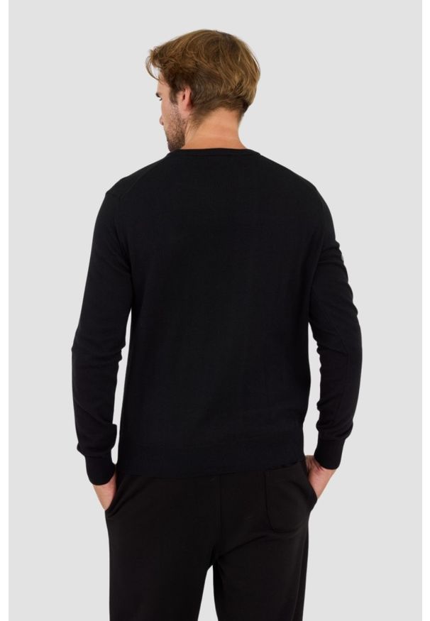 La Martina - LA MARTINA Czarny męski sweter wełniany, Rozmiar XXL. Kolor: czarny. Materiał: wełna