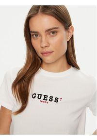 Guess Jeans T-Shirt W5RI54 J1314 Biały Regular Fit. Kolor: biały. Materiał: bawełna #4