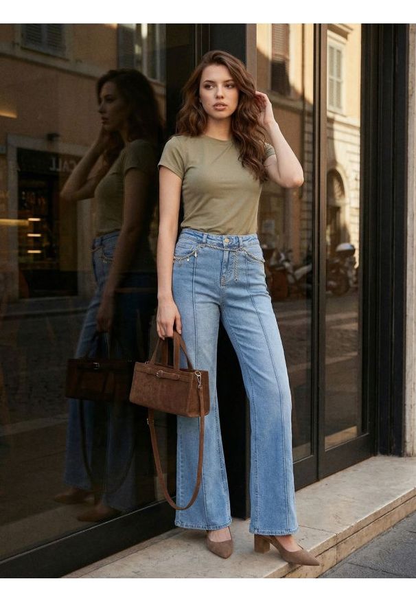 Sinsay - Gładka koszulka basic - zielony. Kolor: zielony. Wzór: gładki