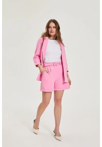 MOODO - Szorty z paskiem różowe. Kolor: różowy. Materiał: elastan, poliester #1