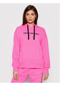 DKNY Sport Bluza DP1T8774 Różowy Oversize. Kolor: różowy. Materiał: bawełna, syntetyk. Styl: sportowy #1