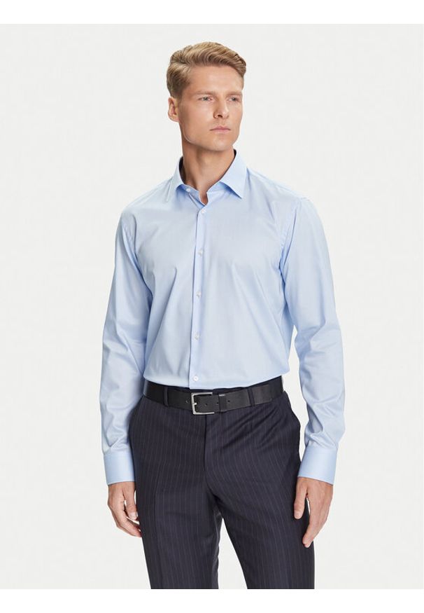 BOSS Koszula H-Joe 50545145 Błękitny Regular Fit. Kolor: niebieski. Materiał: bawełna