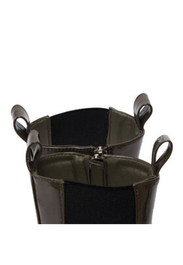 DeeZee Botki ZALY21025-8 Zielony. Kolor: zielony. Materiał: skóra