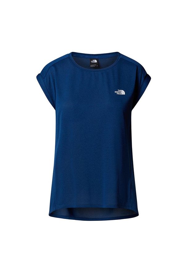 Koszulka damska The North Face Tanken 0A8BS2YNJ1 - granatowa. Kolor: niebieski. Materiał: poliester, tkanina. Długość rękawa: krótki rękaw. Długość: krótkie. Sport: fitness