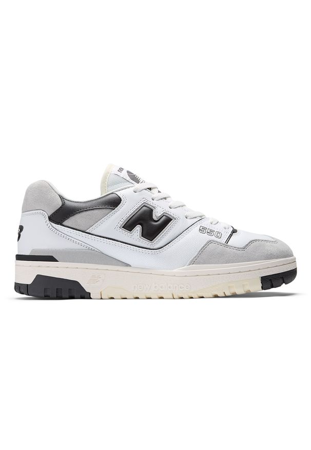 Buty unisex New Balance BB550GWB – białe. Kolor: biały. Materiał: skóra. Szerokość cholewki: normalna