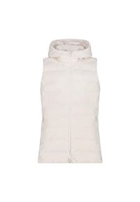 Kurtka bez rękawów z kapturem, zapinana na zamek dla kobiet CMP. Typ kołnierza: kaptur. Kolor: biały. Długość rękawa: bez rękawów. Sezon: zima #1