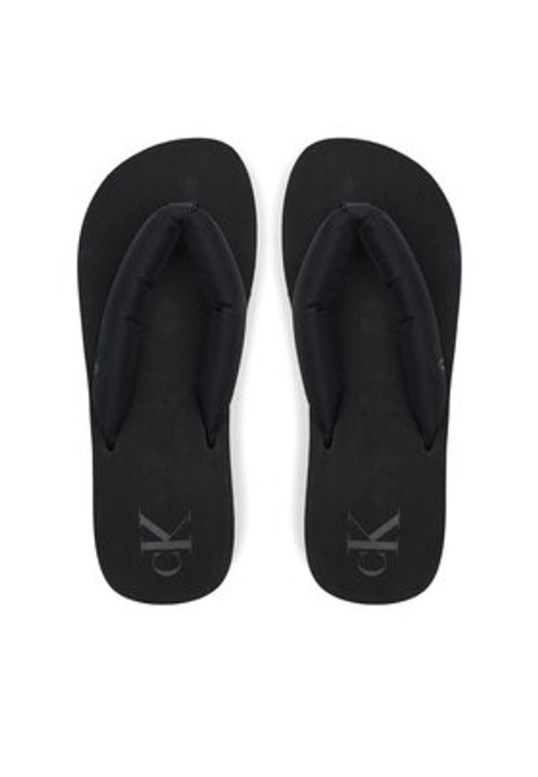 Calvin Klein Jeans Japonki Beach Sandal Flatform Ttxr Satin YW0YW01723 Czarny. Kolor: czarny. Materiał: materiał