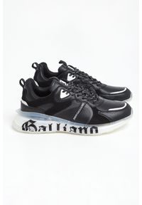John Galliano - Sneakersy męskie skórzane JOHN GALLIANO. Materiał: skóra. Wzór: gładki, aplikacja