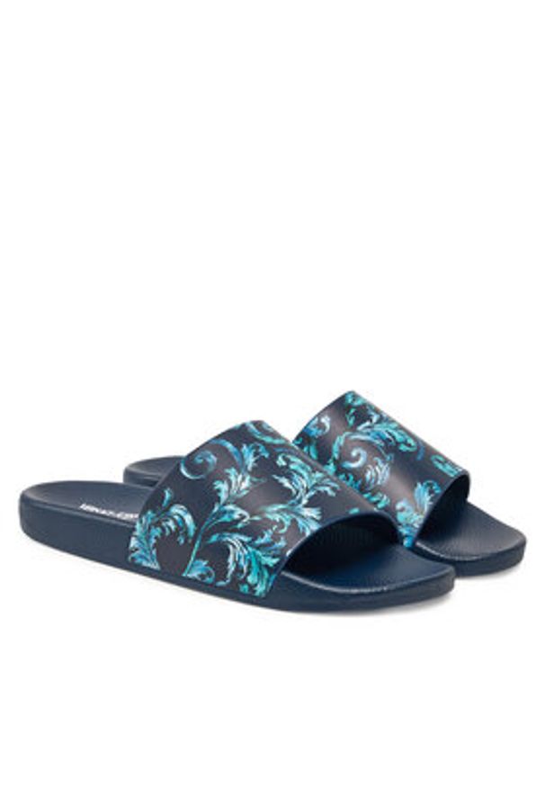 Versace Jeans Couture Klapki 78YA3SQ4 Granatowy. Kolor: niebieski. Materiał: syntetyk