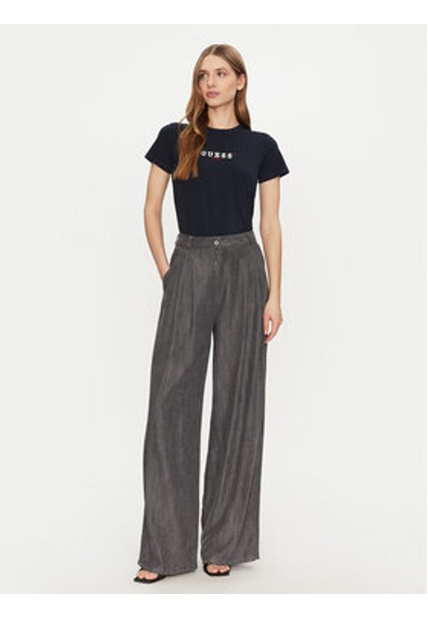 Guess Jeans T-Shirt W5RI54 J1314 Granatowy Regular Fit. Kolor: niebieski. Materiał: bawełna