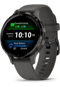 GARMIN - Zegarek sportowy Garmin Venu 3S Grafitowy (010-02785-00). Kolor: szary. Styl: sportowy