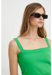 Karl Lagerfeld bluza damska kolor zielony gładka. Kolor: zielony. Materiał: bawełna, poliester. Długość rękawa: raglanowy rękaw. Wzór: gładki. Styl: klasyczny #2