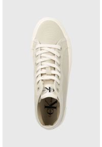 Calvin Klein Jeans trampki VULC FLATFORM BOLD ESSENTIAL damskie kolor beżowy YW0YW01031. Nosek buta: okrągły. Zapięcie: sznurówki. Kolor: beżowy. Materiał: materiał, włókno, guma. Szerokość cholewki: normalna #4