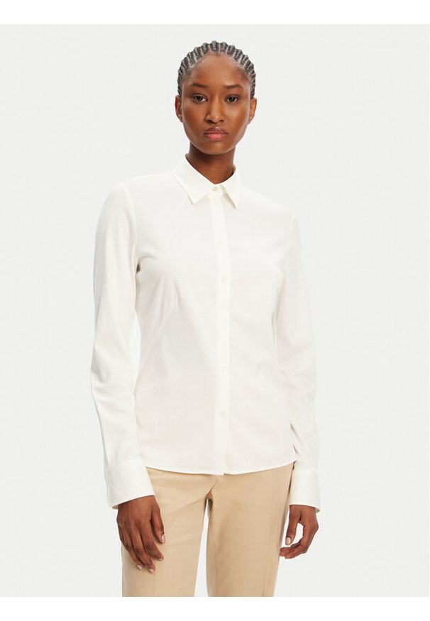 BOSS Koszula Bronta 50543691 Écru Extra Slim Fit. Kolor: kremowy. Materiał: bawełna
